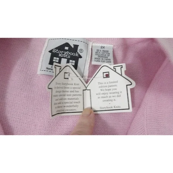 New Storybook Knits Sweater Full Zip Cardigan Pink Zebra Sequin Women's Size 2X - Picture 10 of 13